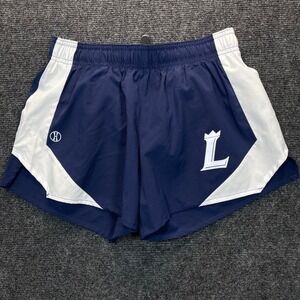 Holloway Athletic Shorts Girls Large Navy Blue White Running Training Zip Pocket